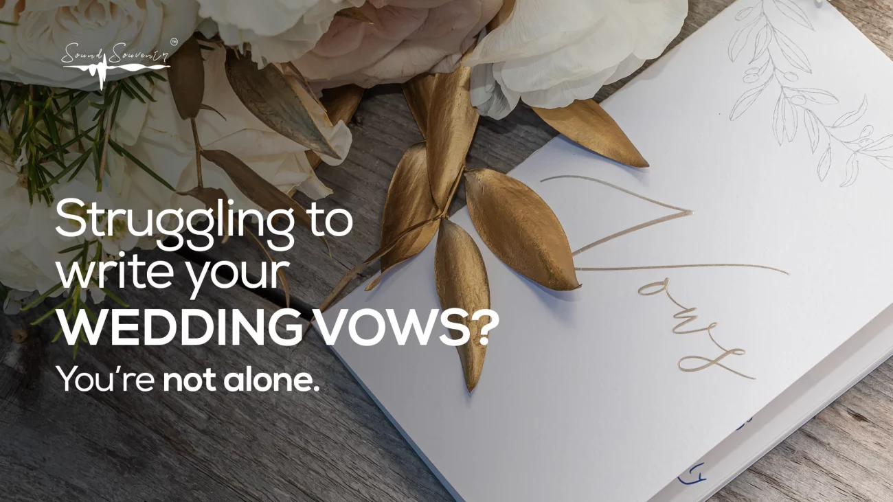 A notebook with some wedding vows written on it