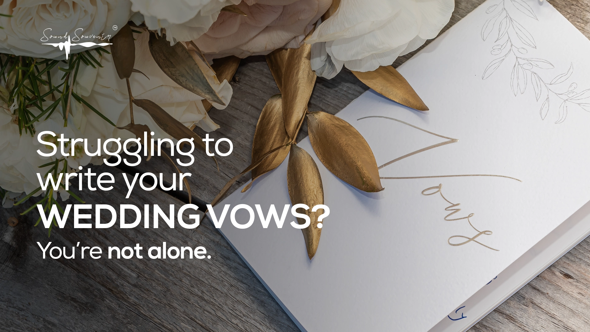 A notebook with some wedding vows written on it