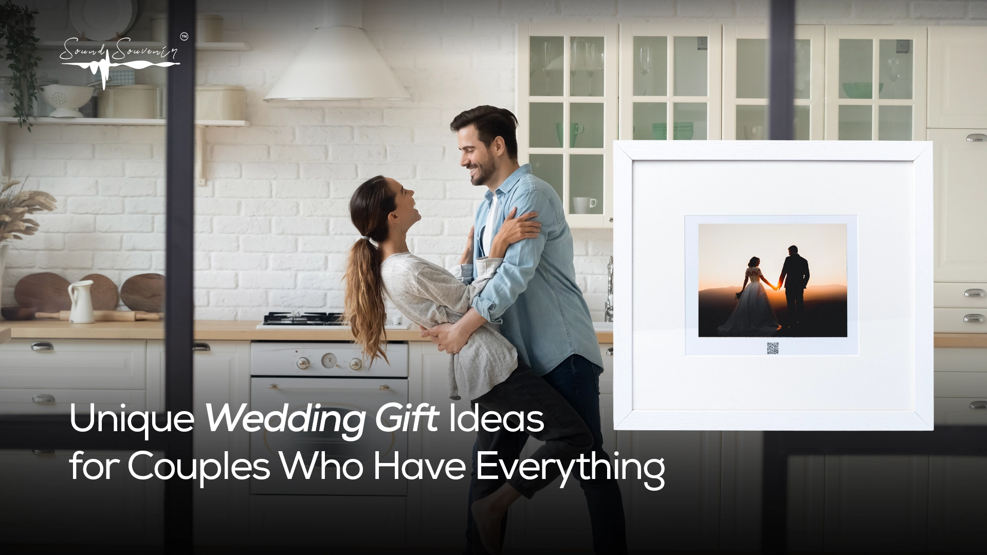 A recently married couple receiving a Unique Wedding Gift