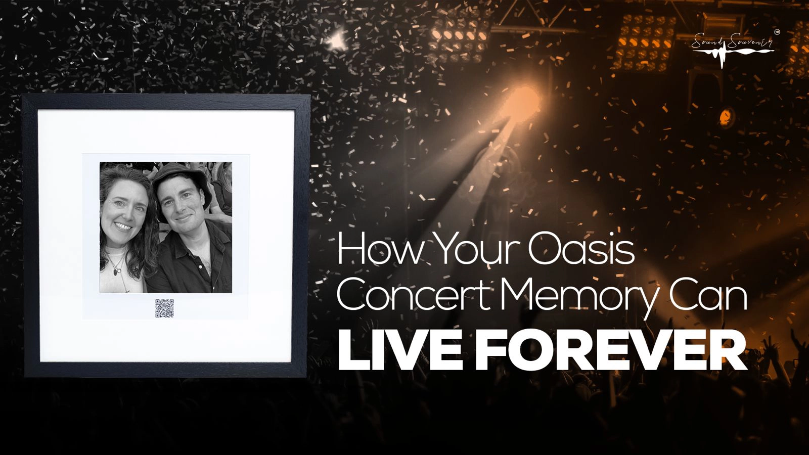 An image of a stage in a musical concert with the text, How your Oasis memory can live forever